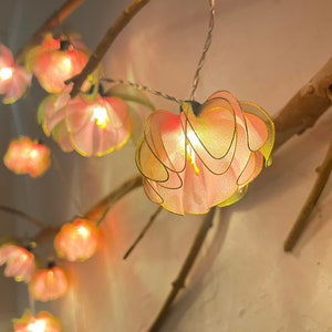 Pink Lotus String Lights party and decoration: 35 Bulbs Warm Fairy Lights 220 volts