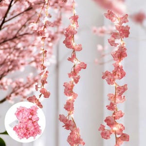 Cherry Blossom Fairy Lights - 2M 20 LED String Lights for Bedroom, Wedding & Party Decor