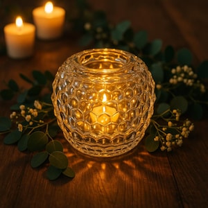 Vintage Diamond Cut Glass Fairy Lamp - Mid Century Retro Chic - Enchanting Cottage Farmhouse Lighting