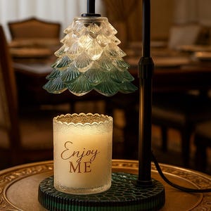 Modern Flower Candle Warmer Lamp with Timer & Dimmer - Nightstand Accent Light