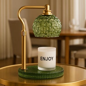 Modern Glass Candle Warmer Lamp with Timer & Dimmer – Wax Melt Warmer - Nightstand Light